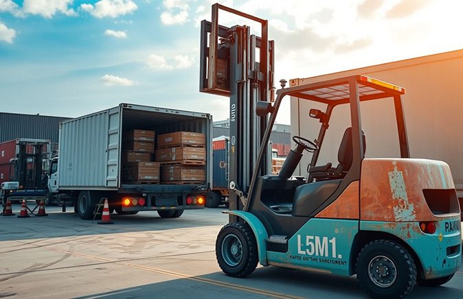 rusty-forklift-moving-towards-trailer-containing-cargo